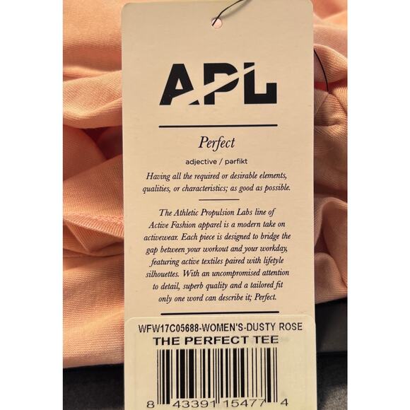New APL Athletic Propulsion Lab Women's Perfect Tee Shirt in Dusty Rose Sz Small - Picture 11 of 11